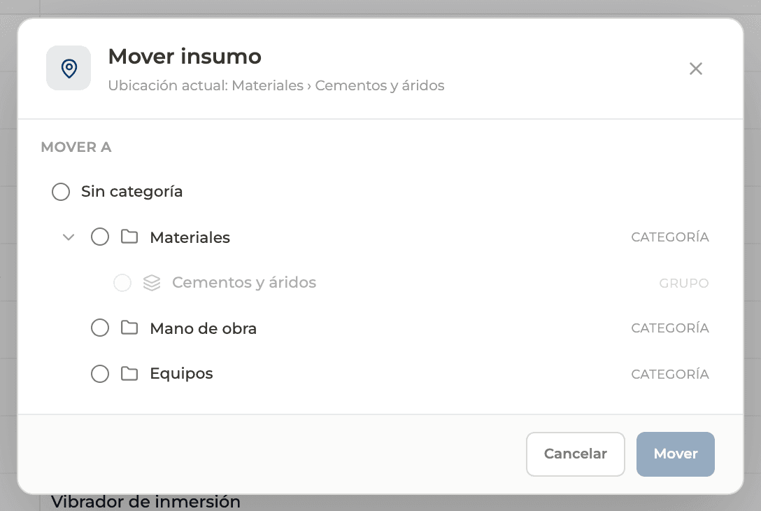 Captura de producto: Mover y eliminar elementos del catálogo