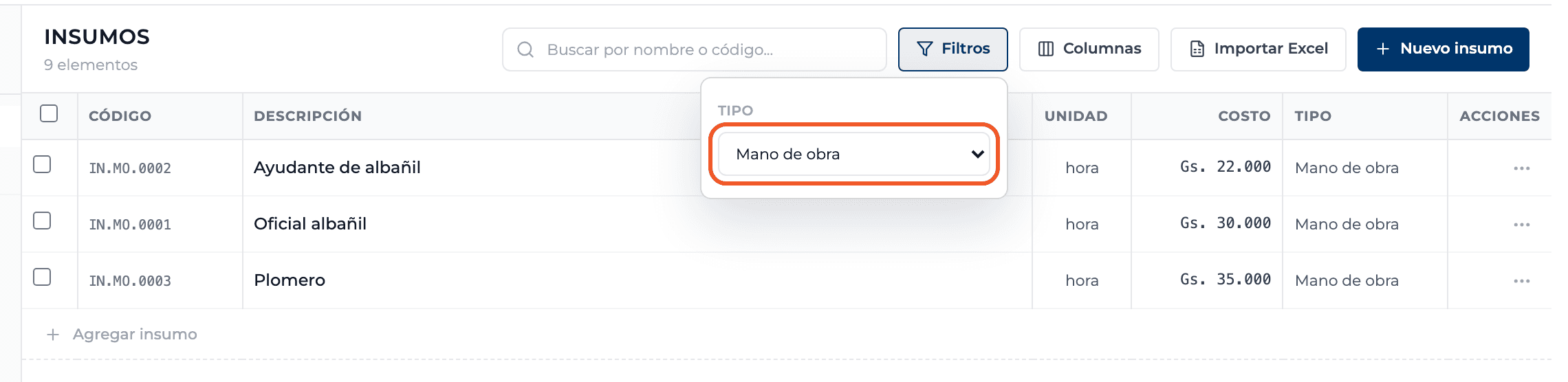 Paso 3: Filtrá por tipo