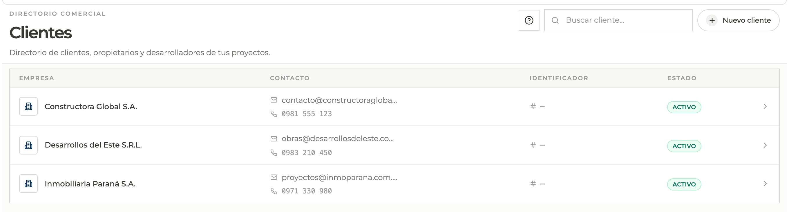 Captura de producto: Qué es un cliente en Perfour y cómo se relaciona con tus proyectos