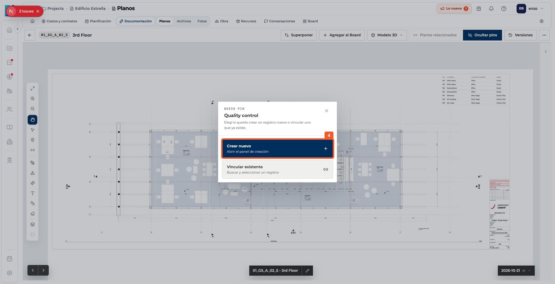 Paso 4: Elegí crear un nuevo control.