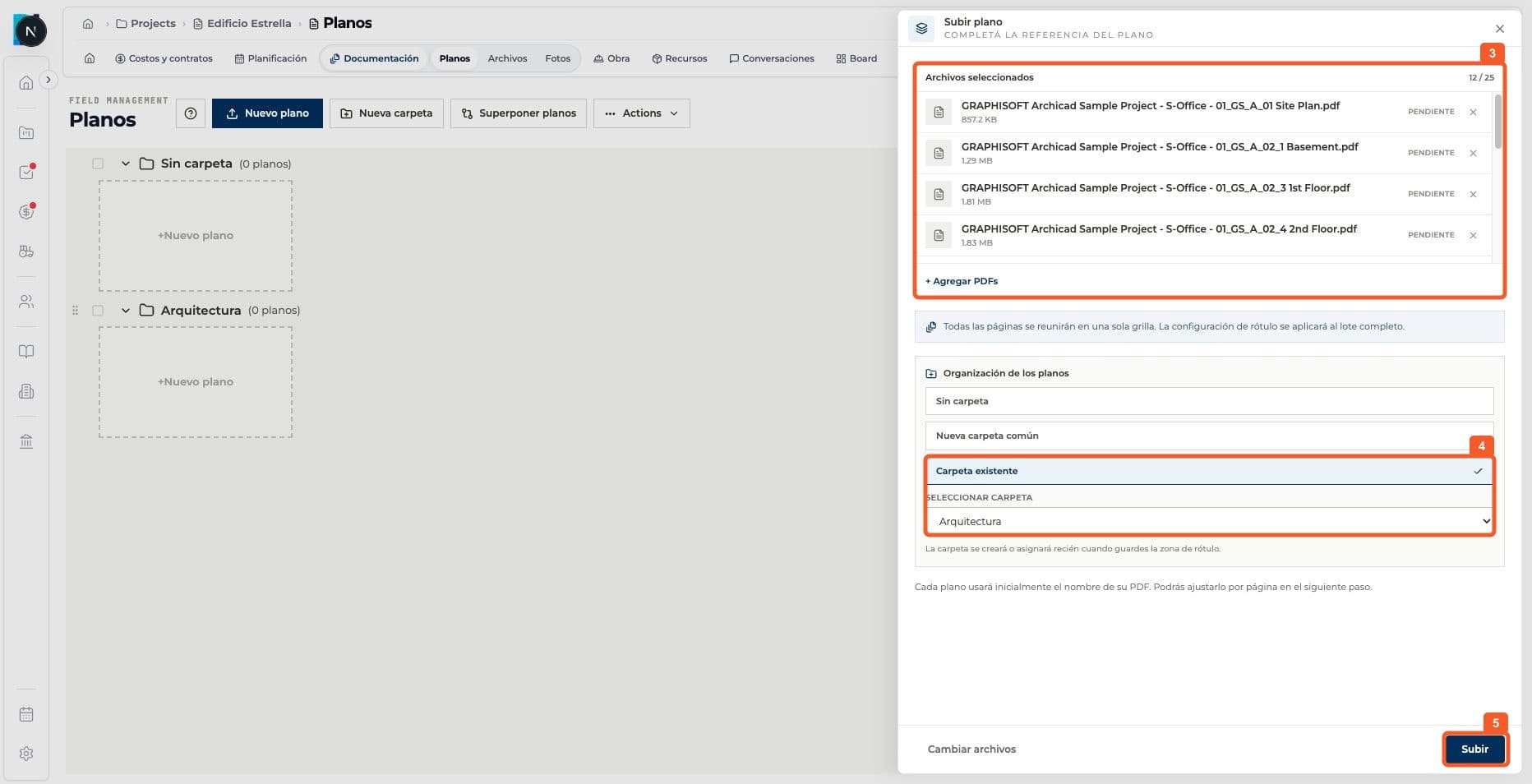 Step 3: Review the batch and confirm the destination folder.