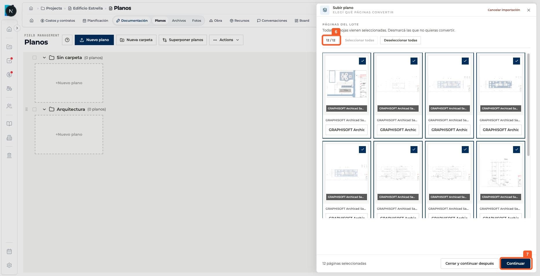 Step 4: Choose the pages to add as drawings.
