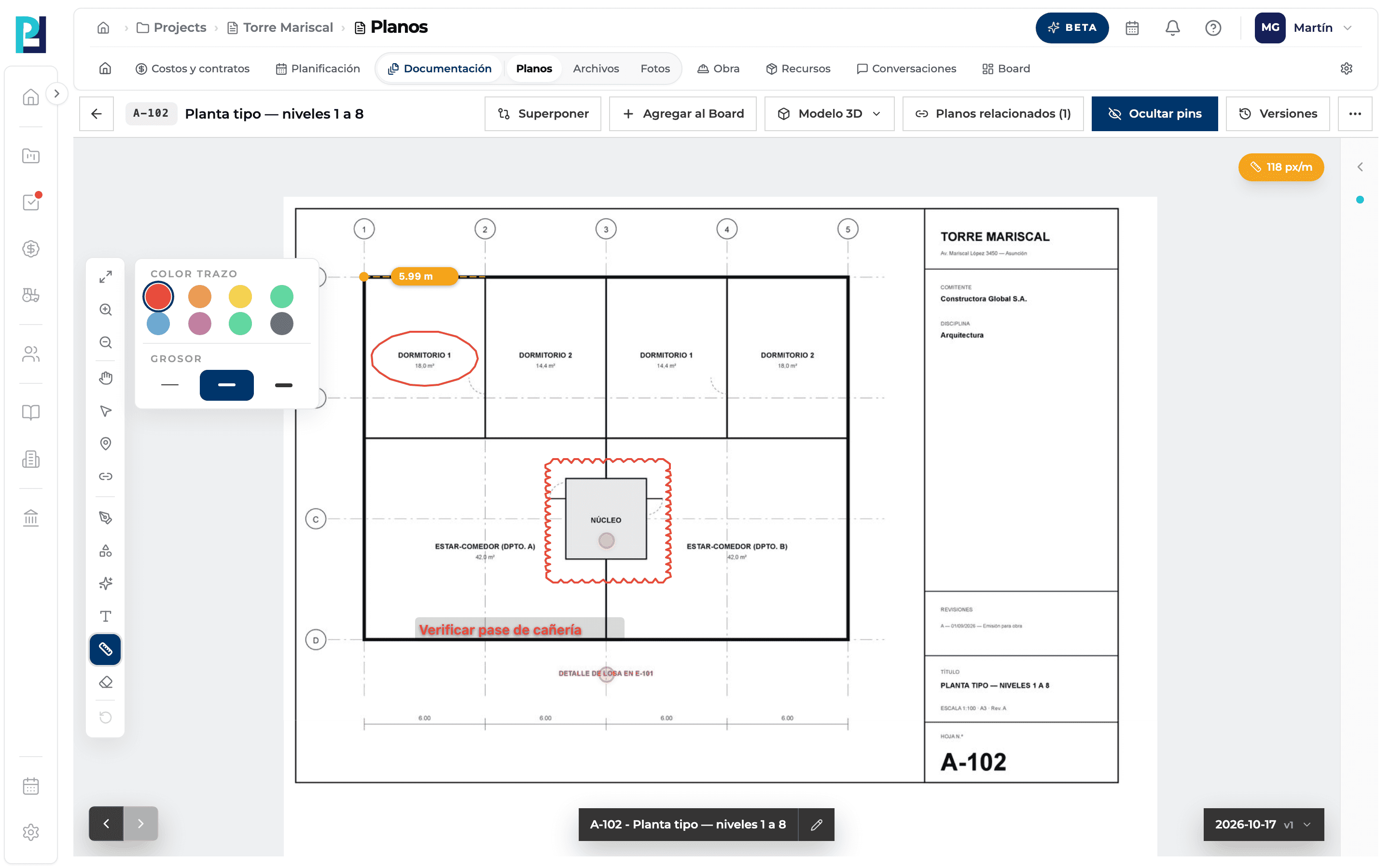 Captura de producto: Medir distancias y configurar la escala