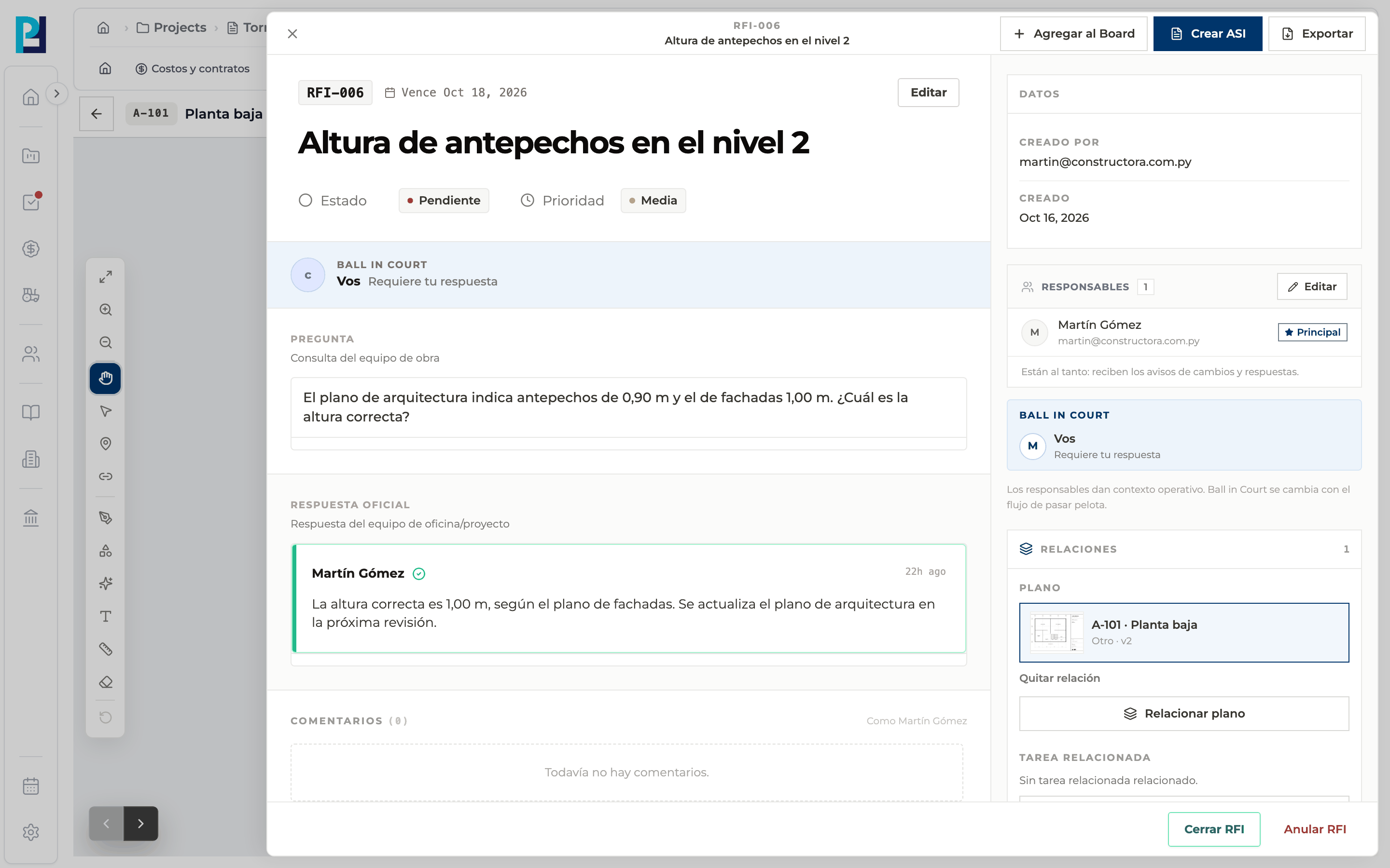 Paso 3: Abrí un RFI