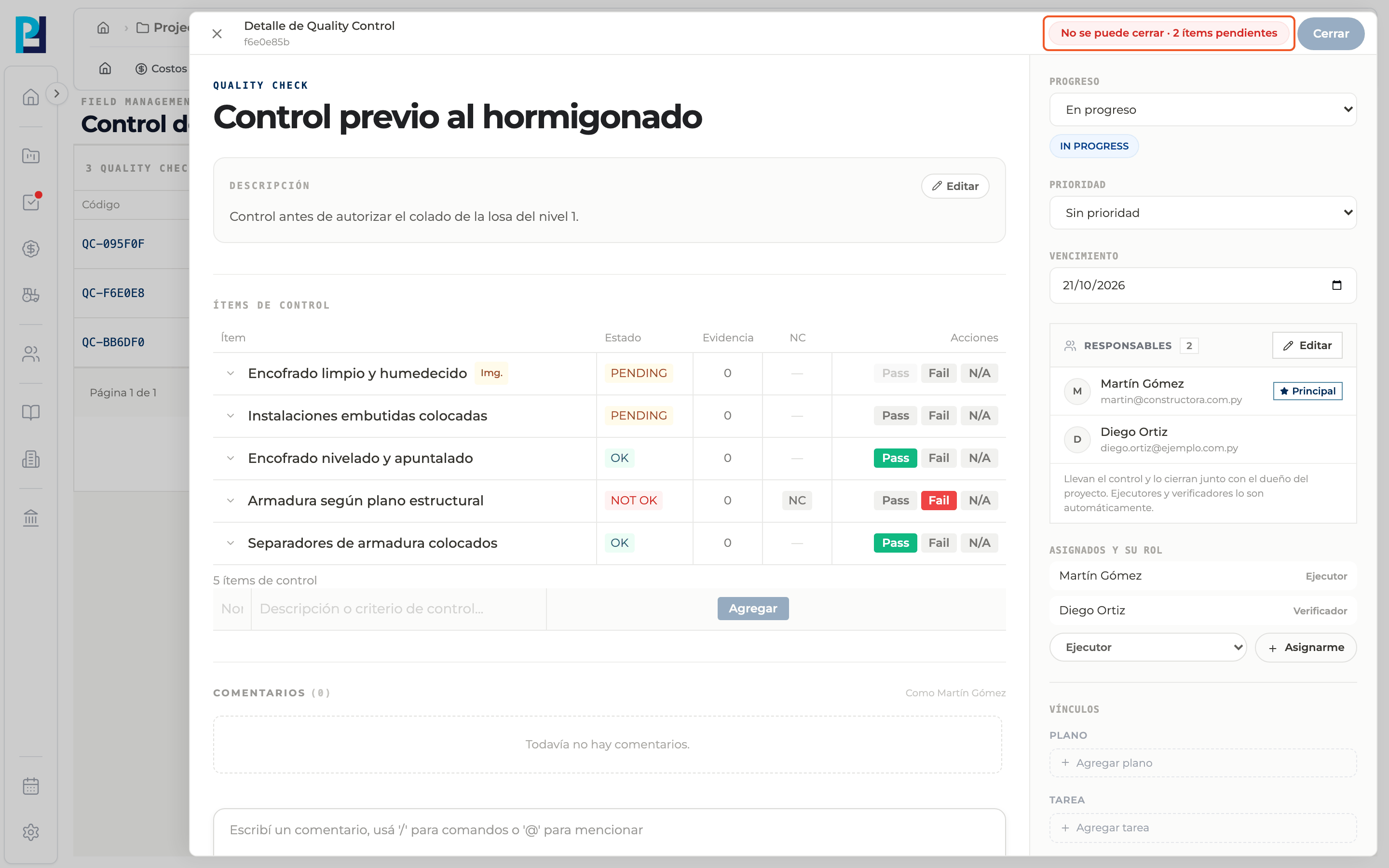 Paso 4: Cuando el cierre está bloqueado