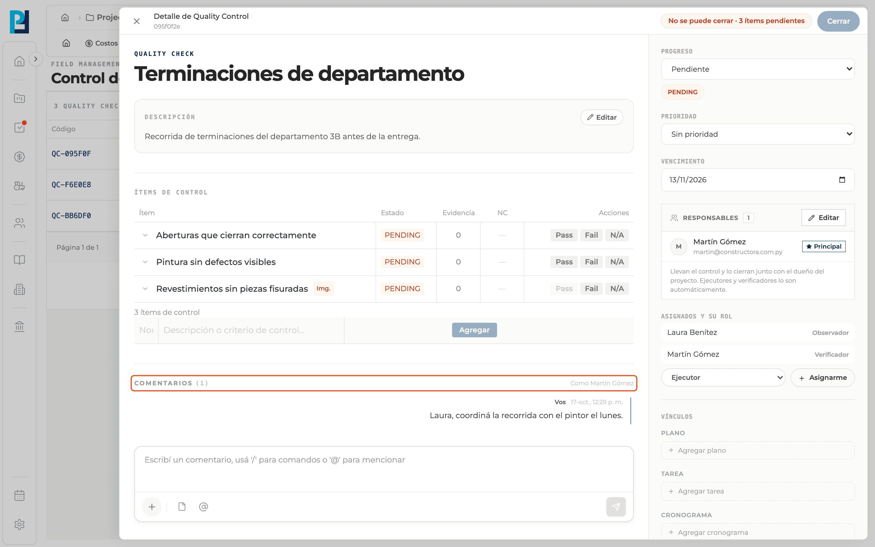 Paso 5: Comentá el control