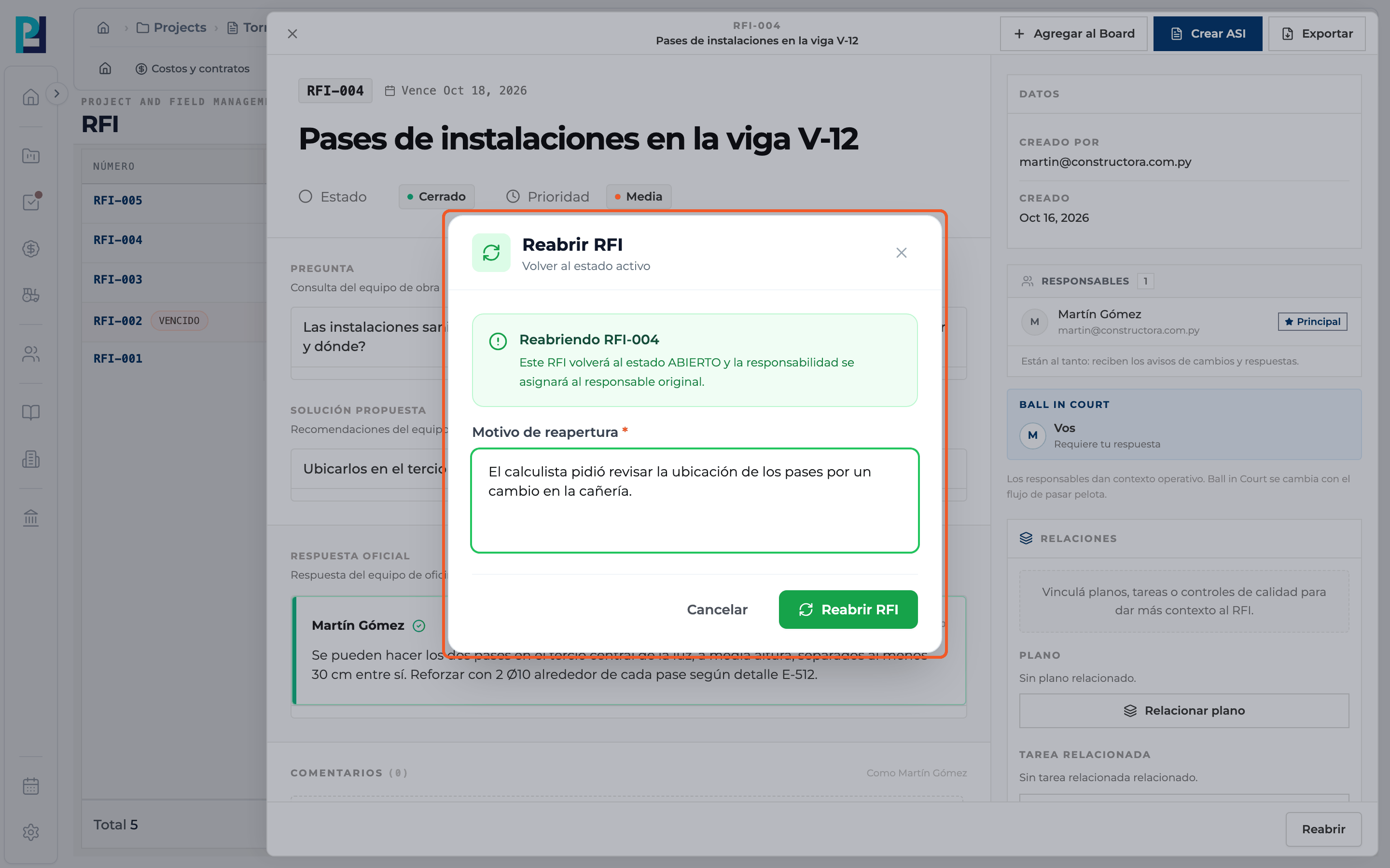 Paso 4: Indicá el motivo