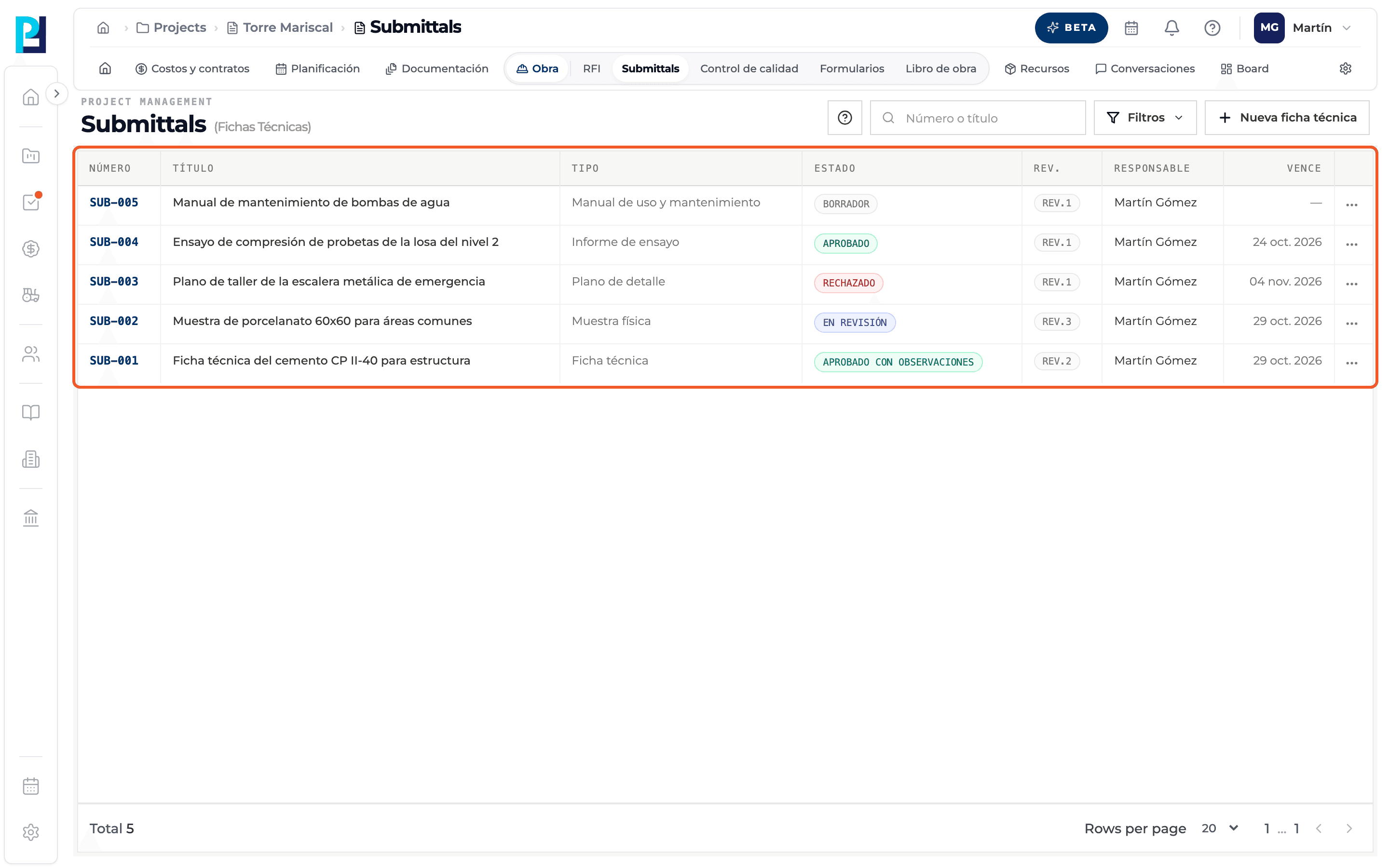 Step 1: Open Submittals