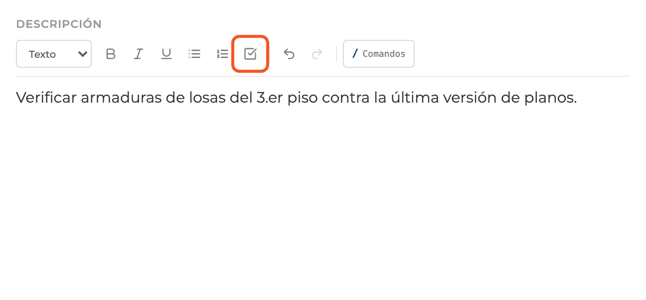 Captura de producto: Listas de verificación dentro de un to-do
