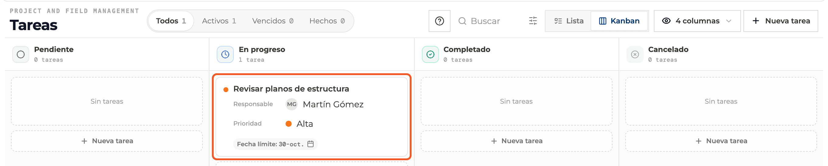 Captura de producto: Crear un to-do completo con el panel Nueva tarea