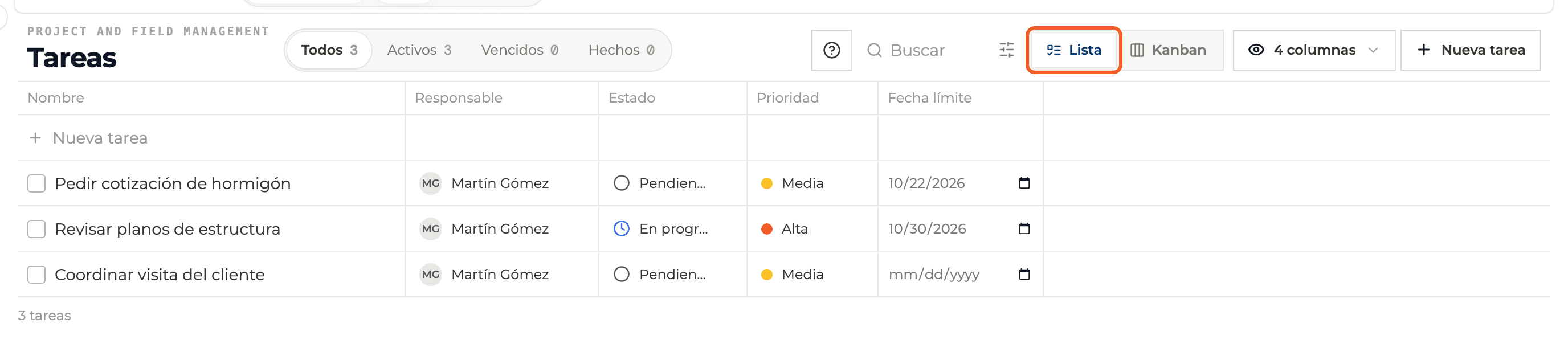Step 1: Switch to List view