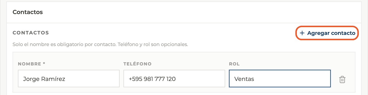 Paso 3: Agregá contactos