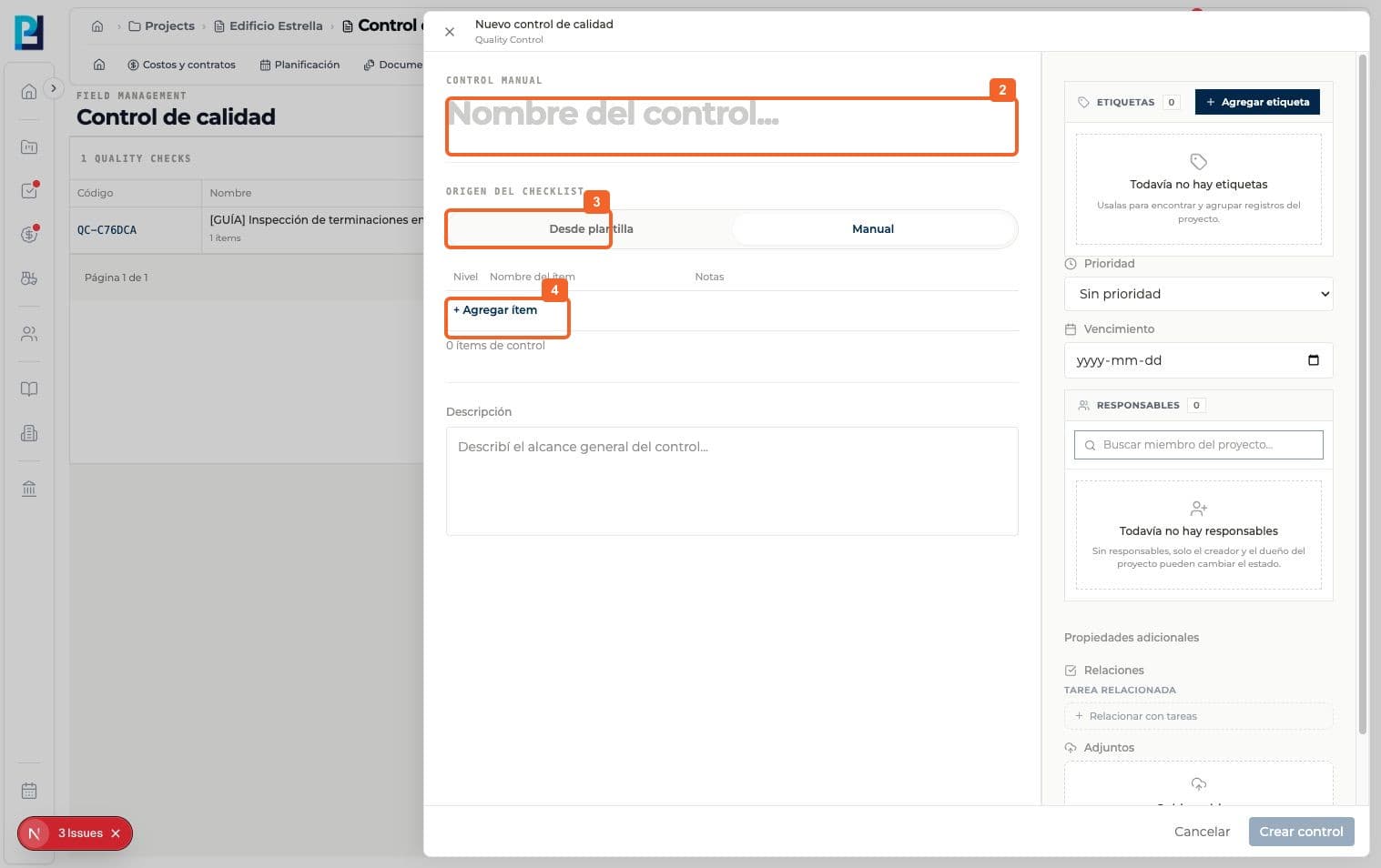 Paso 2: Escribí un título identificable para el control.