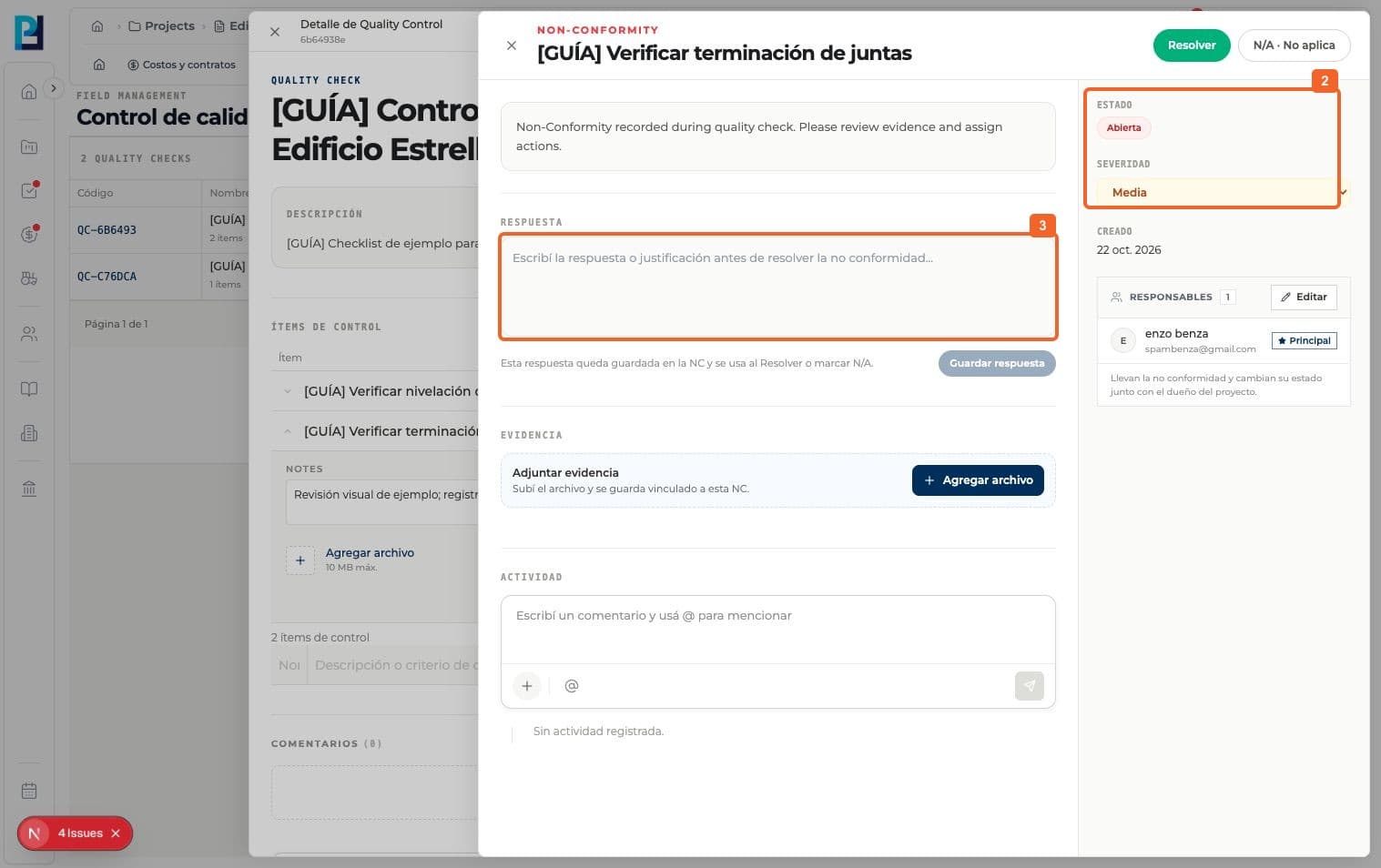 Step 2: Review its detail, Open status and severity.