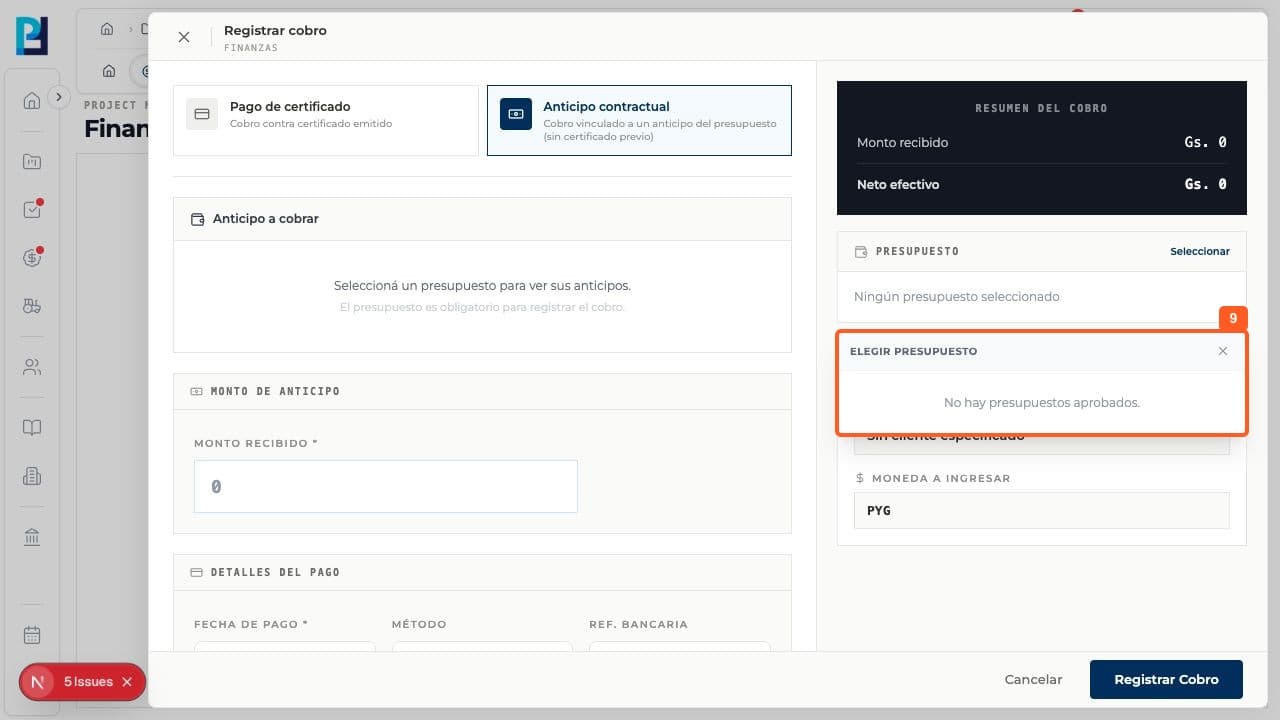 Product screenshot: Prepare a receipt