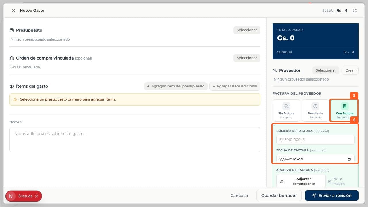 Product screenshot: Prepare an expense