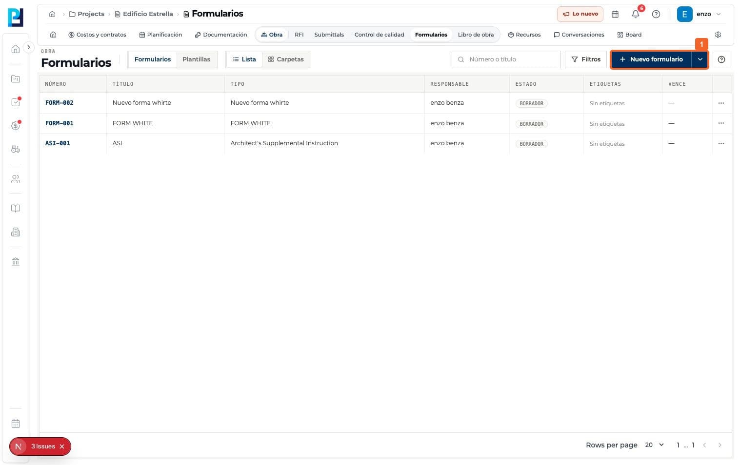 Step 1: Open Forms in the project and select New form.