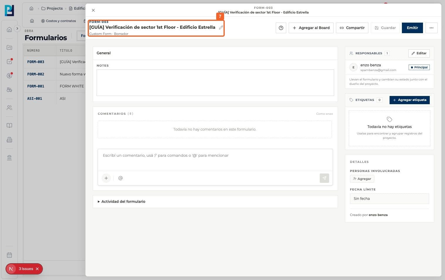 Product screenshot: Create a form from a Perfour type