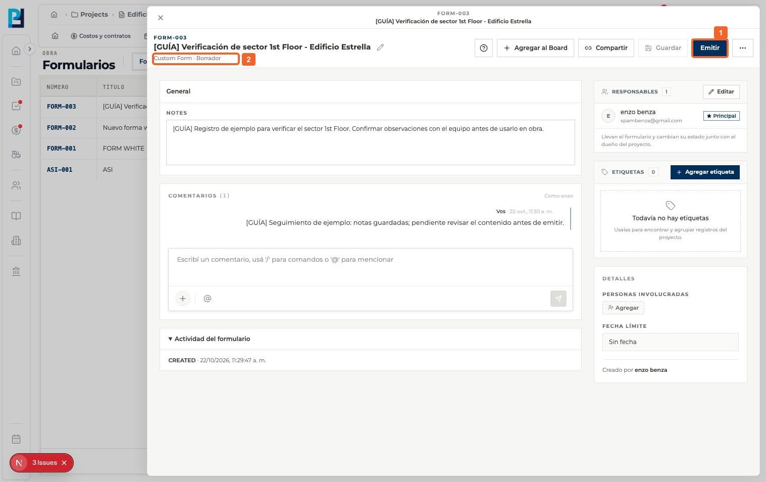 Step 1: Open the draft and confirm its content is saved.