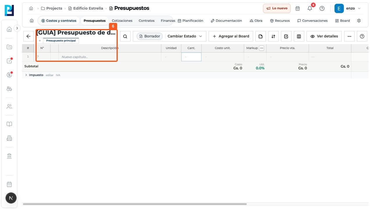Product screenshot: Create a budget from scratch