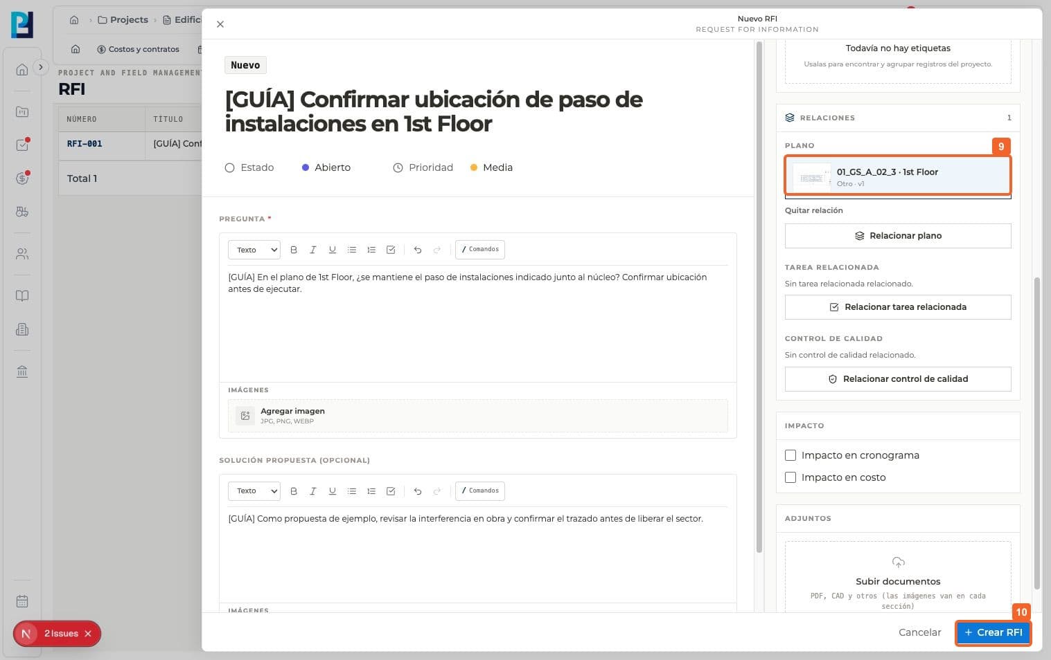 Step 9: Confirm the drawing appears under Relationships.