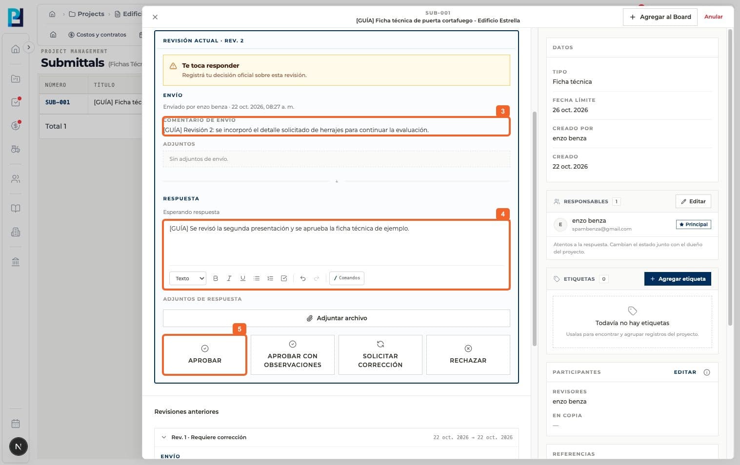 Step 3: Read the submission, comment and attachments before deciding.