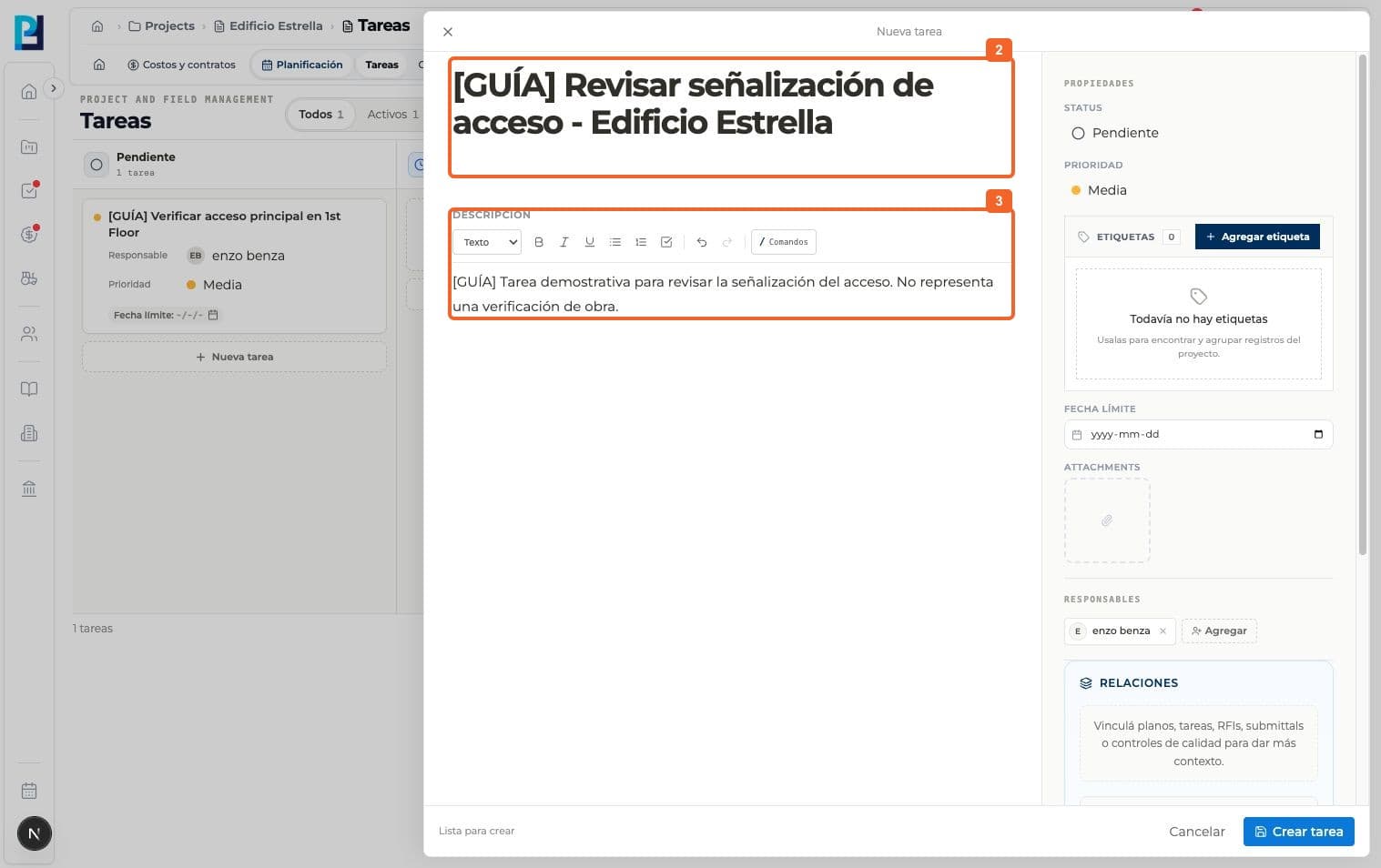 Paso 2: Escribí un título que identifique el trabajo.