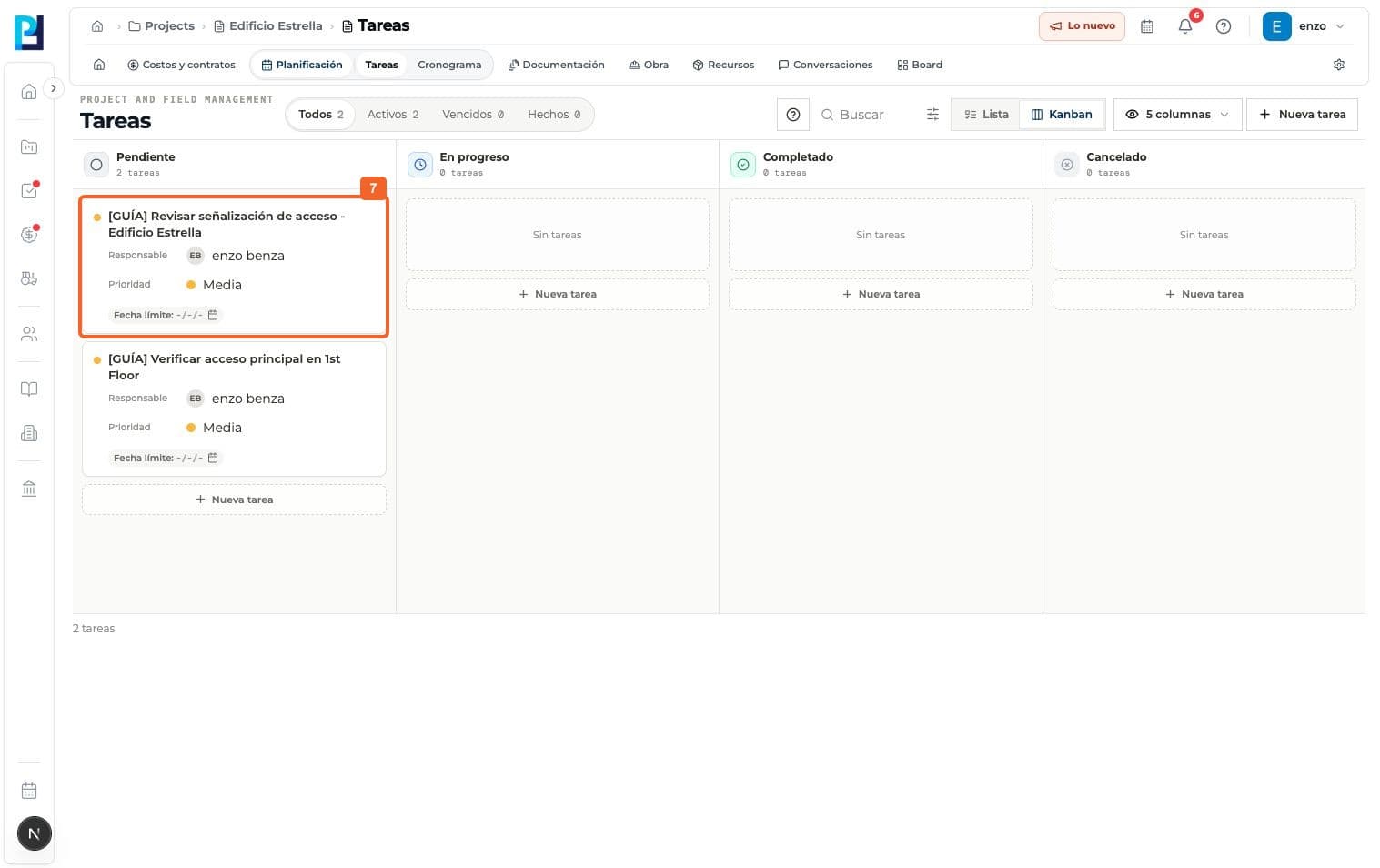 Captura de producto: Crear una tarea To-do